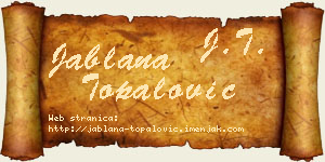 Jablana Topalović vizit kartica